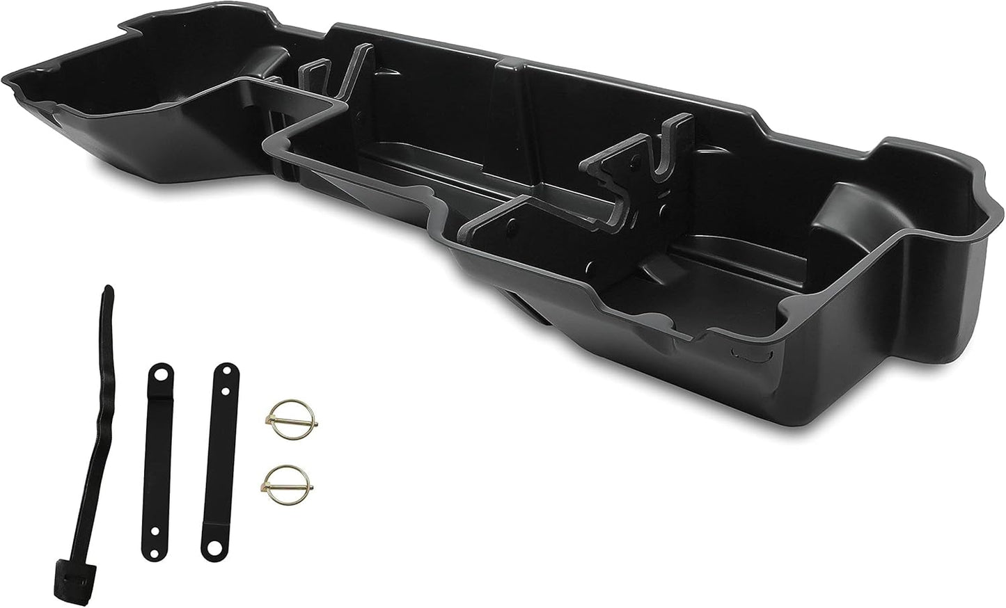 Under Seat Storage Box Compatible with 2019-2025 Dodge Ram 1500 Crew Cabs (New Body Style) Truck Organizer Back Underseat Container System- Black LYAP-115