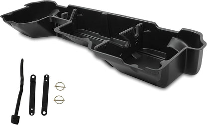 Under Seat Storage Box Compatible with 2019-2025 Dodge Ram 1500 Crew Cabs (New Body Style) Truck Organizer Back Underseat Container System- Black LYAP-115