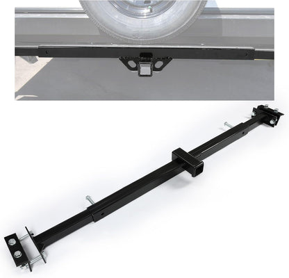 2 Inch Towing Hitch Receiver Adjustable Accessories Trailer Hitch RV Trailers 5th Wheel Camper Bumper Receiver Powder Coated Steel Black LYAM-703S