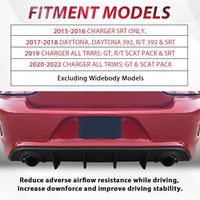 Load image into Gallery viewer, KUAFU Rear Diffuser Compatible with 2015-2024 Dodge Charger Scat SRT Daytona GT R/T Non-Widebody Models Valance Rear Bumper Lip Splitter Spoiler Diffuser Black LYAP-296S
