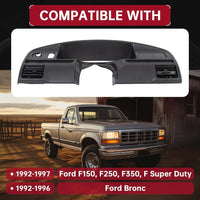 Load image into Gallery viewer, HECASA Dash Panel Bezel Cover Compatible with 1992-1997 Ford F250 F350 Bronco Replacement for F2TZ-15044D70-A (Gas Engines ONLY) LYAP-374
