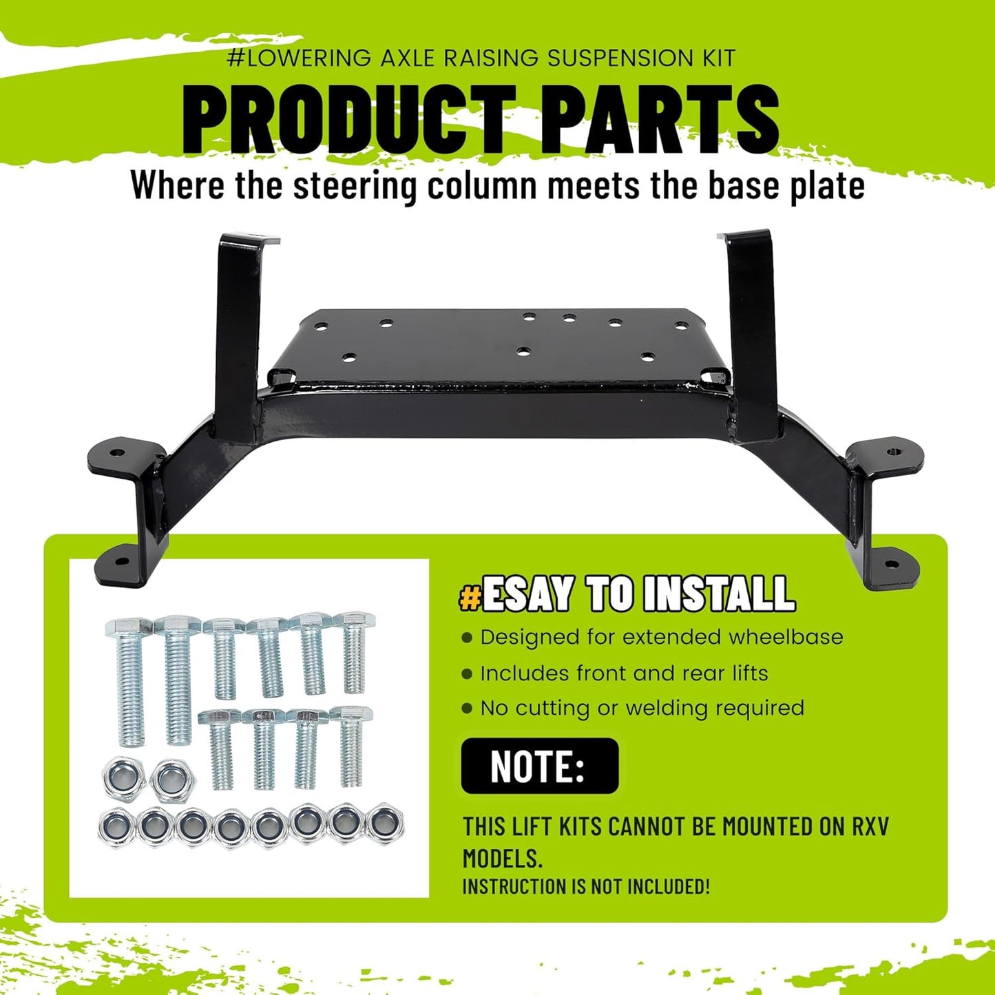 6inches Drop Axle Golf Cart Lift Kit Compatible with 2001.5-2020 EZGO Medalist/TXT Golf Cart Model LYA-090S