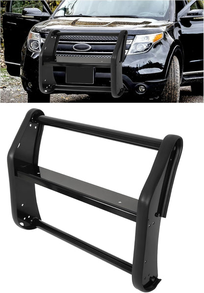Grille Brush Guard Compatible with 2011-2015 Ford Explorer Front Grill Push Bar Black Steel Powder Coated Heavy Duty Bull Bar LYAM-X1066