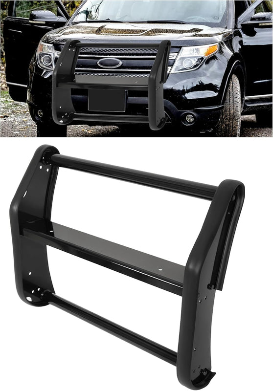 KUAFU Grille Brush Guard Compatible with 2011-2015 Ford Explorer Front Grill Push Bar Black Steel Powder Coated Heavy Duty Bull Bar LYAM-X1066