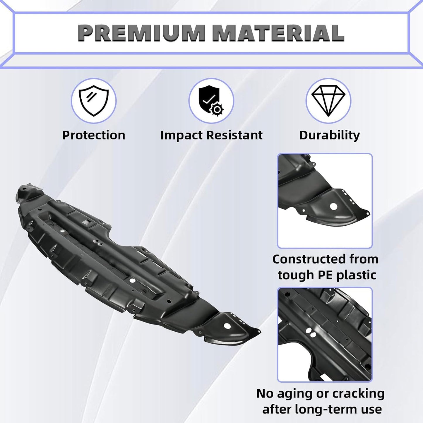 Front Engine Splash Shield Compatible with 2011-2020 Toyota Sienna Under Cover Replacement for TO1228174 5144108030 12171444 LYAP-505T