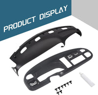 Load image into Gallery viewer, KUAFU Dash Bezel and Bashboard Cover Compatible with 1998-2002 Dodge Ram 1500 2500 3500 Pickup Truck Durable Panel Black 2 Packages LYAP-487T+LYAP-267T-2
