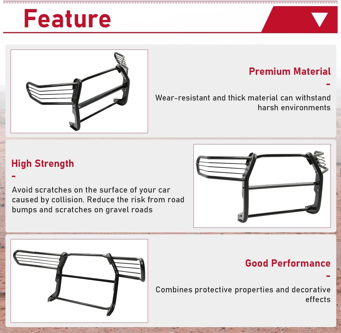 Front Brush Guard Bumper Grille Compatible with 2016-2023 Toyota Tacoma Bull Bar Brush Push Bar Guard Protector Powder Coated Black Steel Exterior Accessories LYAM-139S