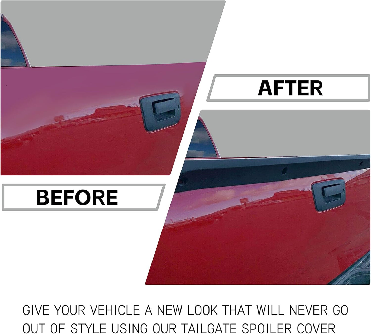 Tailgate Cap Top Protector Molding Spoiler Cover Compatible with 2007-2013 Chevy GMC Silverado Sierra 1500 2007-2014 2500 3500 Replacement for 25844299 GM1904104 LYAP-241
