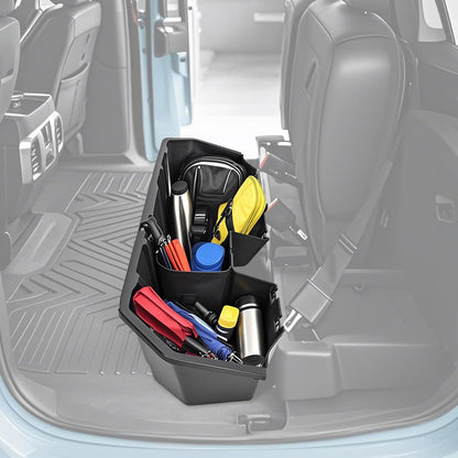 Under Seat Storage Box Compatible with 2019-2025 Chevy Chevrolet Silverado GMC Sierra 1500 2500 3500 HD Double & Crew Cab Black Plastic Underseat Storage LYAP-095S-2