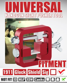 Sight Pusher Tool, Universal Handgun Sight Adjustment for 1911/Glock/Shield/Sig, Bead Disassembly Tool, Front Rear Sight Removal Tool Auto Repair LYOM-058