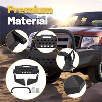 Load image into Gallery viewer, ECOTRIC Front Bumper Compatible with 1998-2011 Ford Ranger W/Winch Plate Bull Bar D-Ring Mounts Bumper Assembly Steel Powder Coated Black LYAM-328
