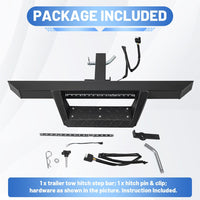 Load image into Gallery viewer, ECOTRIC Universal Drop Hitch Step w/LED Brake Light for 2inches Receiver Pickup Truck SUV Trailer Towing Hitch Step Bar Rear Bumper Guard with Pin Heavy Duty Steel Powder Coated Black LYAM-012
