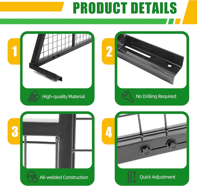 KUAFU Universal Truck Pickup Headache Rack Adjustable Pickup Cab Window Protection Back Window Rack LYAM-126