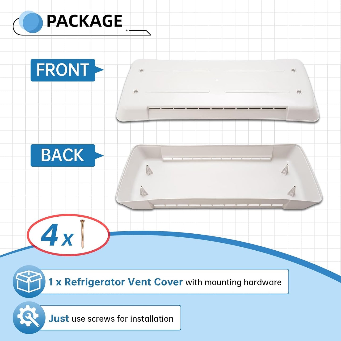 RV Refrigerator Vent Cover Compatible with Dometic Refrigerator Vents Direct Replacement Lid Cap Universal LYOP-117