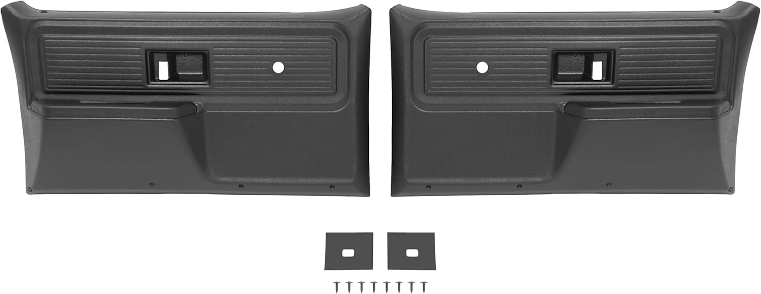 Front Door Panels Compatible with 1977-1980 Chevrolet Chevy GMC Truck Inner Trim Panel Black Pair LYAP-X1211