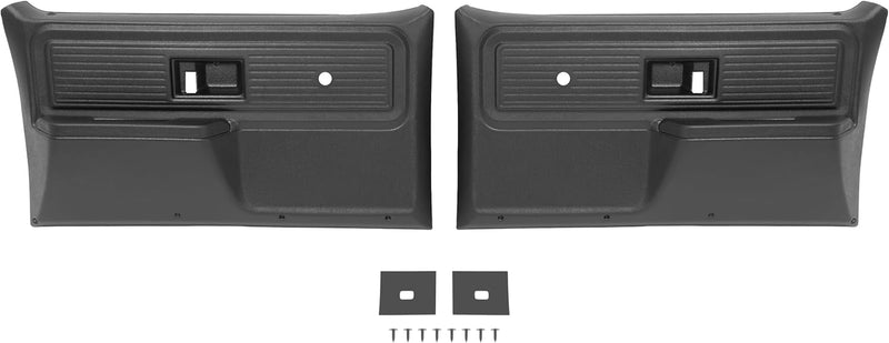 HECASA Front Door Panels Compatible with 1977-1980 Chevrolet Chevy GMC Truck Inner Trim Panel Black Pair LYAP-X1211