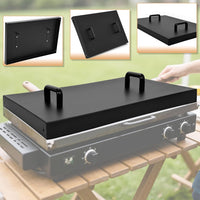 Load image into Gallery viewer, KUAFU 28inches Griddle Cover Lid Compatible with 28 inch Blackstone Front and Rear Grease Griddle Top Hard Top Lid W/Handle Outdoor Cover Steel Powder Coated Black LYOM-168-1
