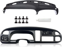 Dash Bezel and Bashboard Cover Compatible with 1998-2002 Dodge Ram 1500 2500 3500 Pickup Truck Durable Panel Black 2 Packages LYAP-487T+LYAP-267T-2