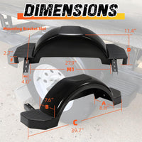 Load image into Gallery viewer, Set of 2 Single Axle Trailer Fenders 13inches Wheels Tire Skirt Boat(Black) LYAP-274S-2
