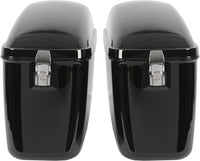 Load image into Gallery viewer, Vivid Black 60L Large Hard Saddle Bag Trunk W/brackets For Motorcycle Compatible With Harley-Davidson Dyna Honda Suzuki Kawasaki Yamaha Cruiser LW-B
