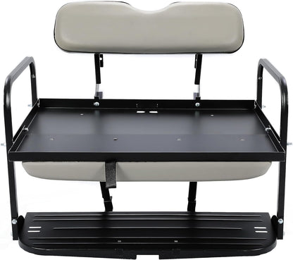 Rear Back Seat Kit Compatible with Yamaha G14 G16 G19 G22 Golf Cart Flip Folding Seat - Off-White LYMM-125S-2