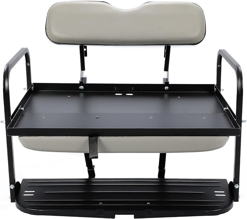 HECASA Rear Back Seat Kit Compatible with Yamaha G14 G16 G19 G22 Golf Cart Flip Folding Seat - Off-White LYMM-125S-2