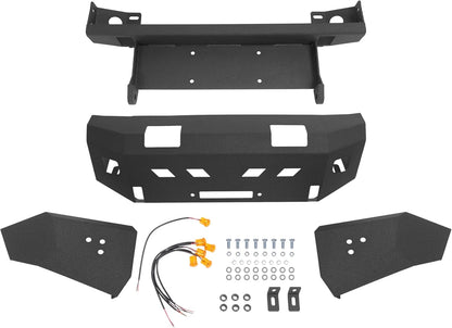 Front Bumper Compatible with 1995-2004 Toyota Tacoma First Gen W/Light Steel Powder Coated Black 2 Packages LYAM-X1225A+LYAM-X1225B