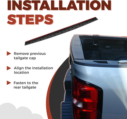 Tailgate Molding Cap Cover Trim Compatible with 2014-2019 Chevy Chevrolet Silverado GMC Sierra 1500 2500HD 3500HD Replacement for 22763062 GM1904110 Top Protector Molding (3Pcs) LYAP-204S
