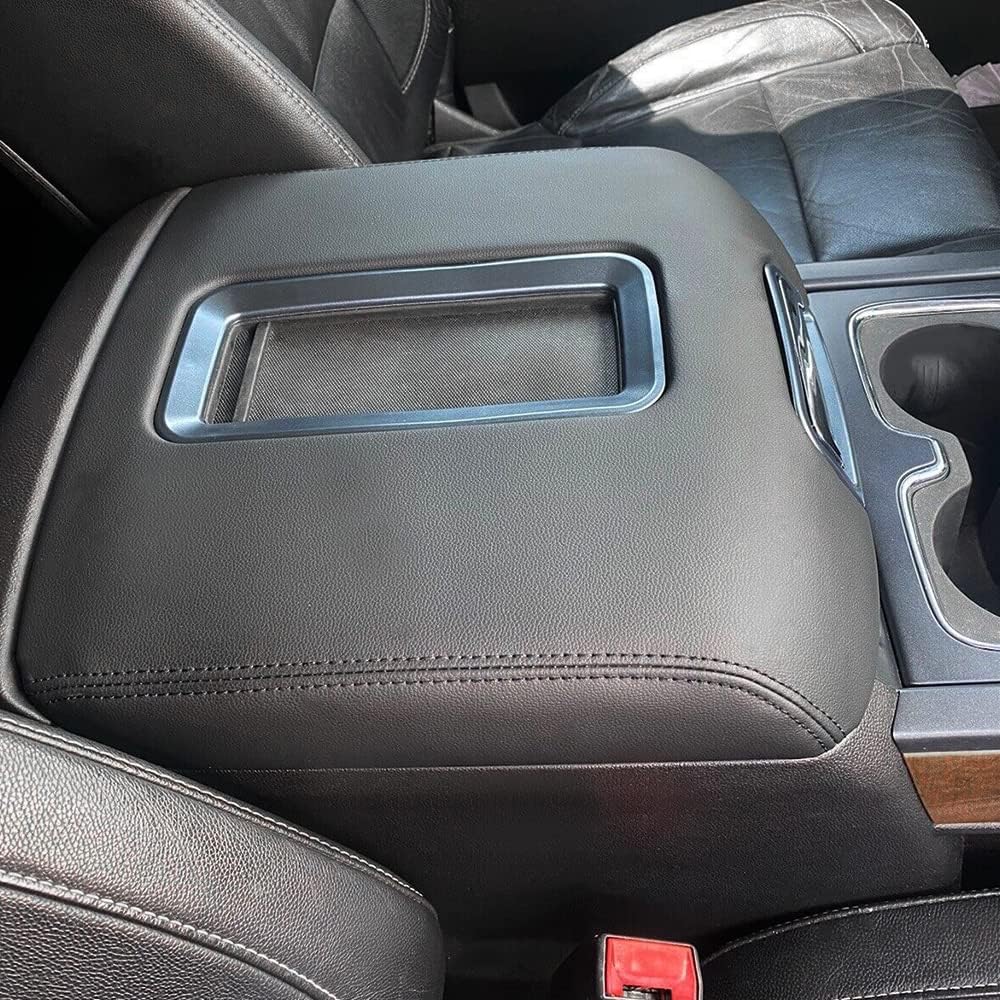 Center Console Armrest Lid Compatible with 2014-2018 Chevrolet Silverado/GMC Sierra, 2015-2020 Tahoe Yukon Suburban Replace for 0227083AA L0227083AA w/Steel Bracket Black Artificial Leather LYCP-014