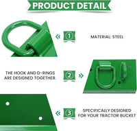 Load image into Gallery viewer, HECASA Tractor Grab Hooks 4.96inches W ?¨¢ 21.93inches L Compact Tractor Bolt on Grab Hooks Compatible with John Deere John Deere 4100 4010 4110 4115 2320 2520 2720 2025r 2032r 2038r 2inches Receiver LYJD-009
