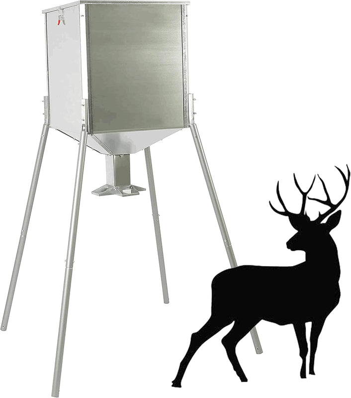 HECASA 450LB Capacity Big Game Gravity Deer Feeder Galvanized Steel Hunting w/o Foot Kit LYOM-008