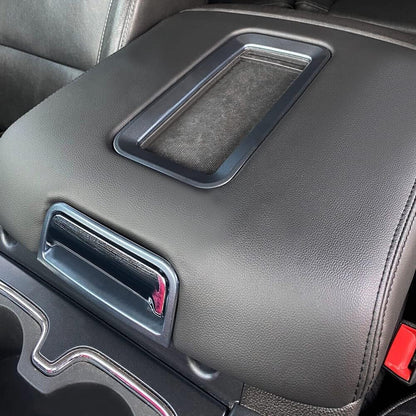 Center Console Armrest Lid Compatible with 2014-2018 Chevrolet Silverado/GMC Sierra, 2015-2020 Tahoe Yukon Suburban Replace for 0227083AA L0227083AA w/Steel Bracket Black Artificial Leather LYCP-014
