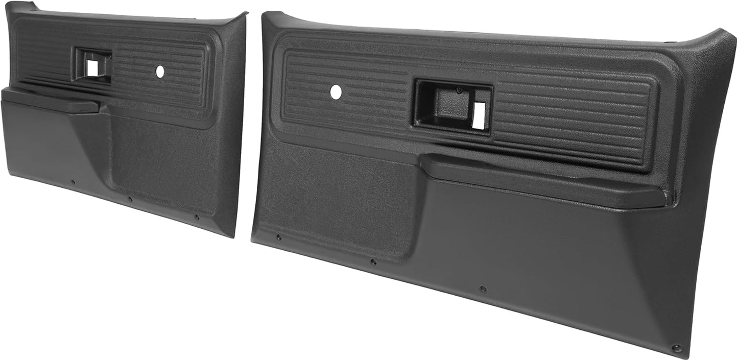 Front Door Panels Compatible with 1977-1980 Chevrolet Chevy GMC Truck Inner Trim Panel Black Pair LYAP-X1211