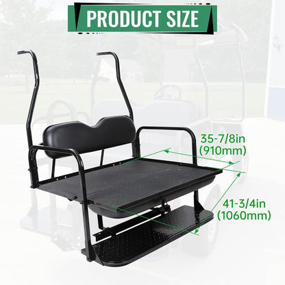 Back Folding Seat Kit Compatible with 2000.5-Up Club Car DS Models Golf Cart Flip Seat with Cushions LYA-078A+LYA-078B