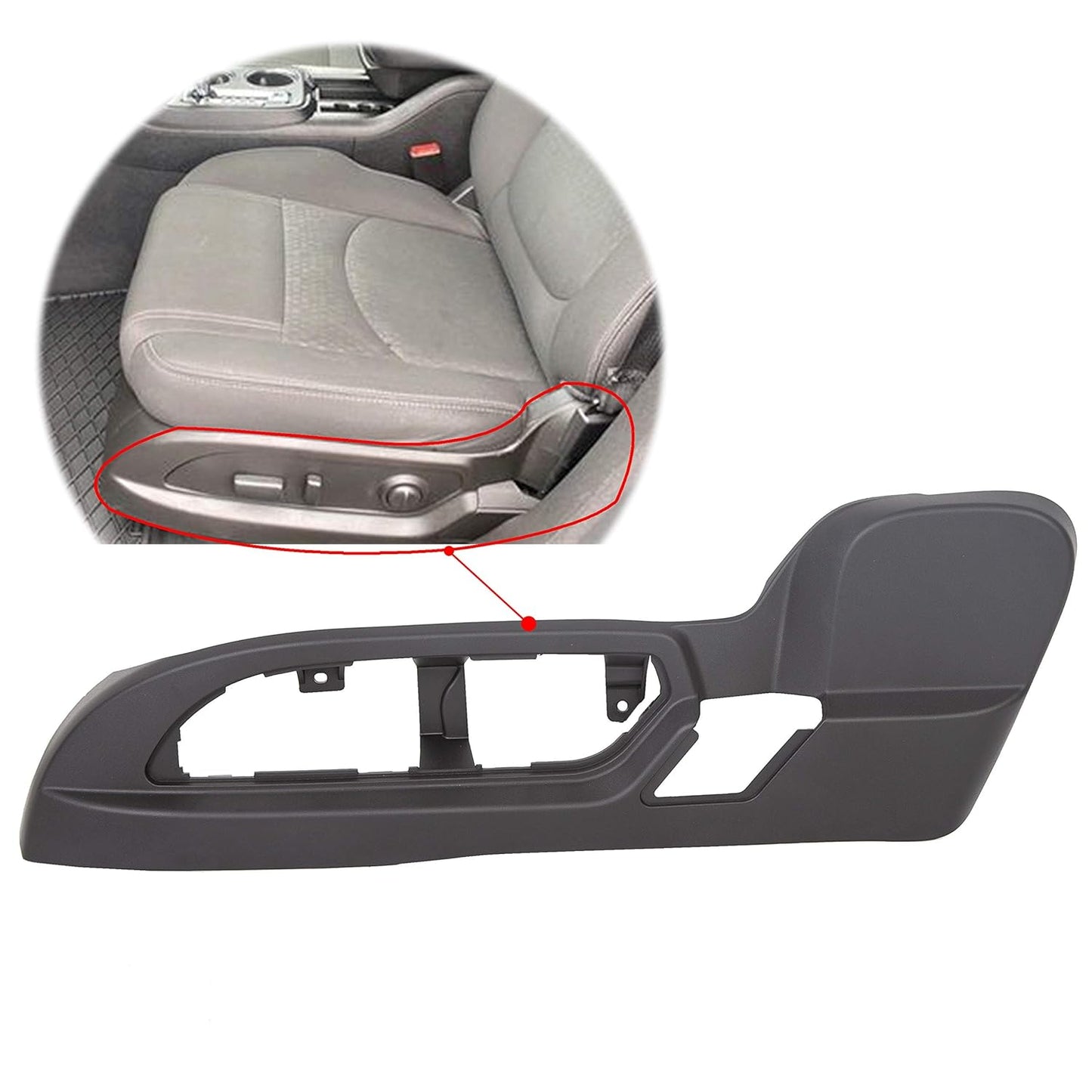 Driver Seat Trim Panel Compatible with 2009-2017 Buick Enclave/Chevrolet Traverse/GMC Acadia Driver Seat Track Cover Black Replace for 25941769 LYAP-409