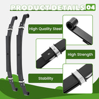 Load image into Gallery viewer, KUAFU Rear Leaf Springs Compatible With Club Car DS Golf Cart 1981-Up Heavy Duty 3 Leafs with Bushings and Sleeves/Set of 2 LYMM-006S
