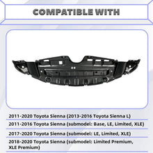 Front Engine Splash Shield Compatible with 2011-2020 Toyota Sienna Under Cover Replacement for TO1228174 5144108030 12171444 LYAP-505T