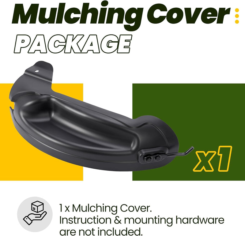 KUAFU Tractor Mulching Cover Compatible with Lawn Mowers w/ 42inches & 46'' Decks Cub Cadet RZT-42 Troy-Bilt TB46 Craftsman T2100 Replacement for 631-05195A Mulch kit Mulch Plug Attachment Black Plastic PP LYMP-187