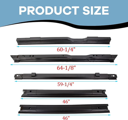 Long Bed Crossmember Kit 8ft Compatible with 1999-2018 Ford F250 F350 2008-2016 Ford F450 Long Truck Floor Support Replacement for BC3Z9911215A/ YC3Z9911215BA LYAM-390
