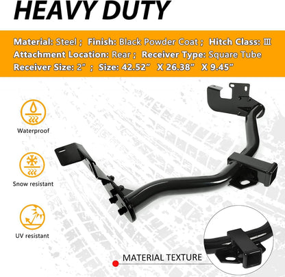 Class 3 Trailer Tow Hitch Replace for 13650 Compatible with 2005-2012 Ford Escape 2005-2011 Mazda Tribute and Mercury Mariner Trailer Hitch with 2inches Receiver LYAM-508S