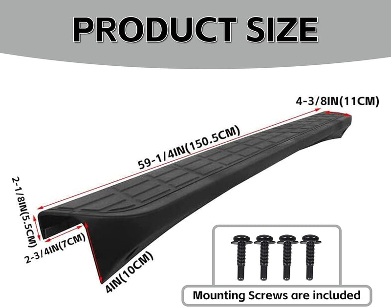 Tailgate Cap Top Protector Molding Spoiler Cover Compatible with 2007-2013 Chevy GMC Silverado Sierra 1500 2007-2014 2500 3500 Replacement for 25844299 GM1904104 LYAP-241