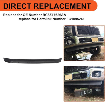 Valance Compatible with 2011-2016 Ford F-250 F-350 F250 F350 Super Duty RWD Front Lower Bumper Air Dam Deflector Valance Panel Replacement for BC3Z17626AA FO1095241 LYAP-002