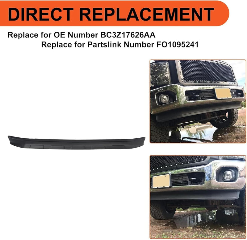 Valance Compatible with 2011-2016 Ford F-250 F-350 F250 F350 Super Duty RWD Front Lower Bumper Air Dam Deflector Valance Panel Replacement for BC3Z17626AA FO1095241 LYAP-002