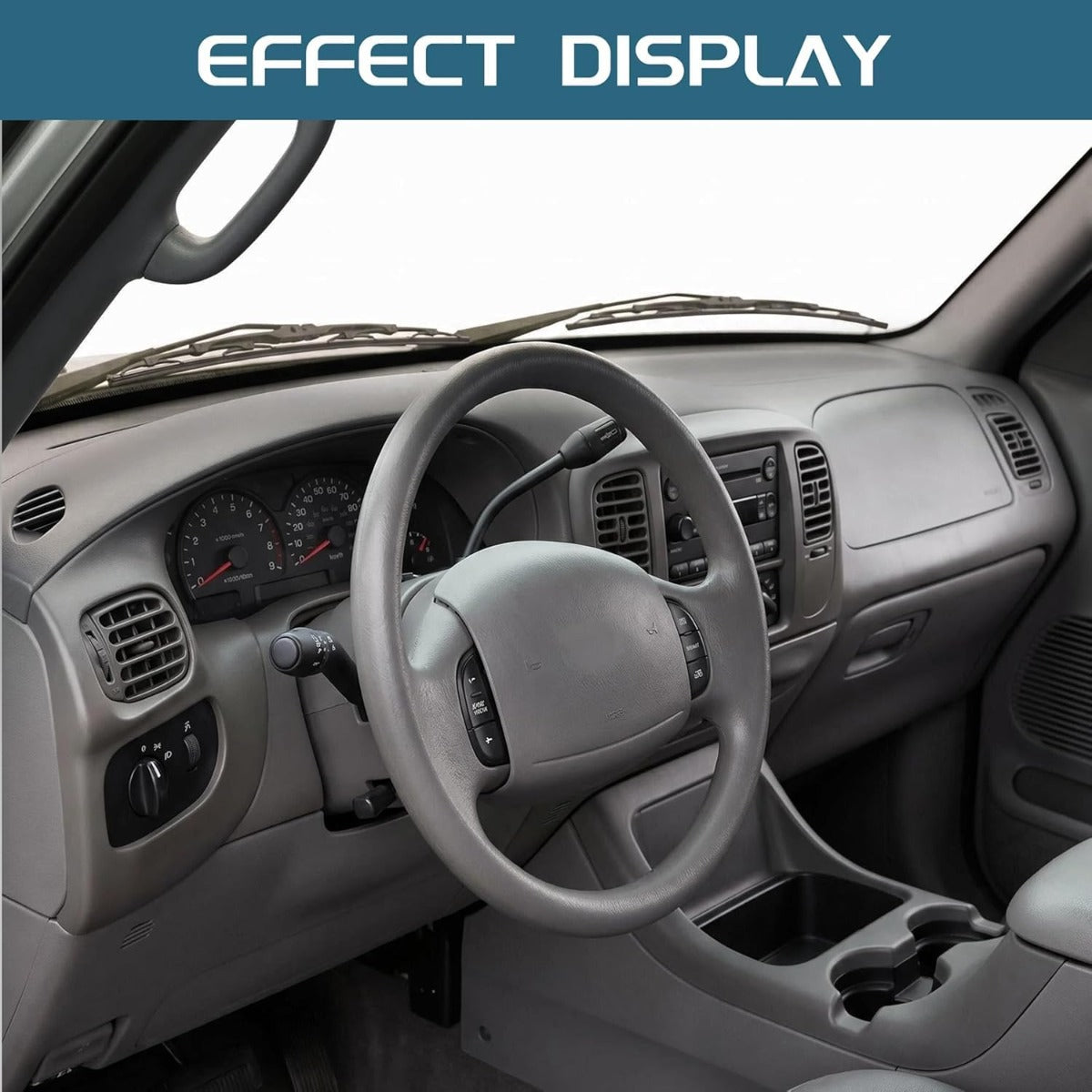 Dash Board Cover Compatible with 1997-2003 Ford F150 Expedition ABS Plastic Graphite Dash Pad Bezel