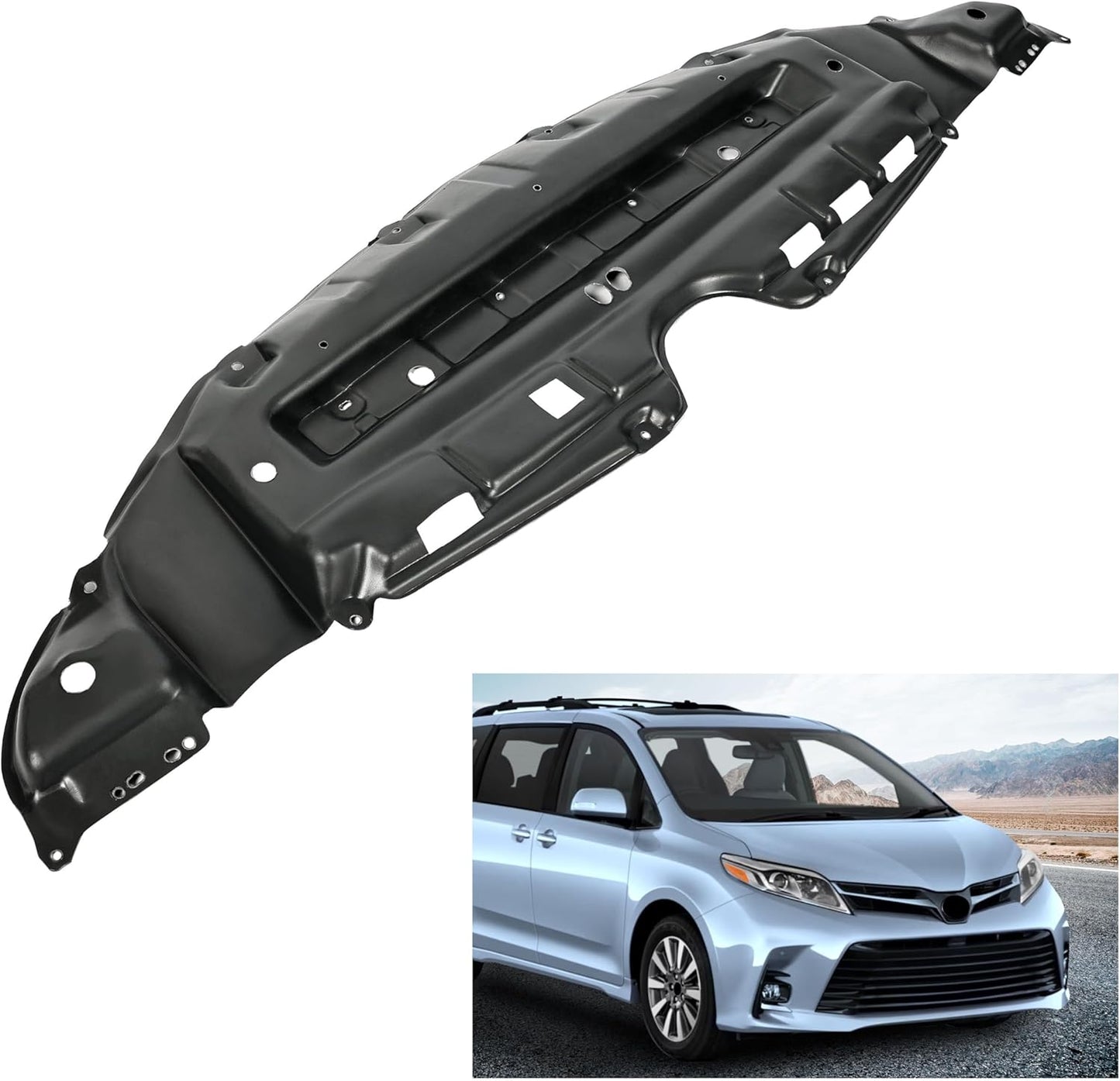 Front Engine Splash Shield Compatible with 2011-2020 Toyota Sienna Under Cover Replacement for TO1228174 5144108030 12171444 LYAP-505T