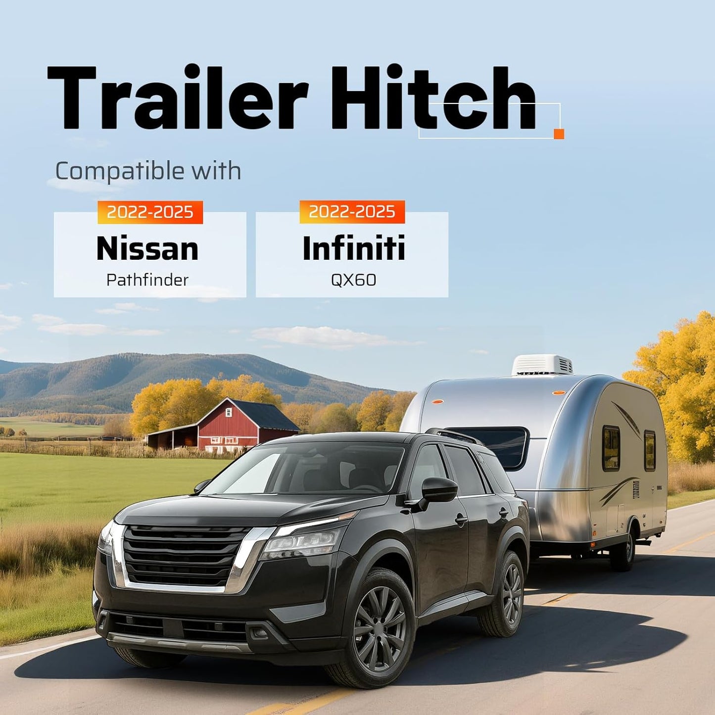 Class 3 Rear Trailer Hitch, 2 Inch Receiver Compatible with 2022-2025 Nissan Pathfinder, 2022-2025 Infiniti QX60