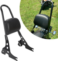 Load image into Gallery viewer, Detachable Sissy Bar Passenger Backrest Compatible with 2004-Up Harley Sportster XL883C 883R XL1200R 1200C 1200S XLH883 XLH1200 Motorcycle Backrest W/Cushion Pad LYHD-31-GB

