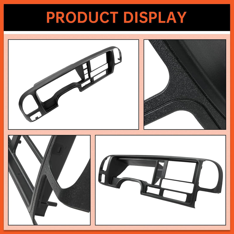 Double Din Dash Panel Compatible with 1995-2002 GMC Truck SUV Radio Stereo Wire Harness Trim Bezel Panel Kit LYAP-018