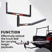 Load image into Gallery viewer, HECASA 2 in 1 Foldable Truck Bed Extender 750lbs Load Capacity Extension Rack Hitch Mount Truck Bed Extension for Ladder Rack Kayak Canoe Lumber Long Pipes w/Flag LYA-004
