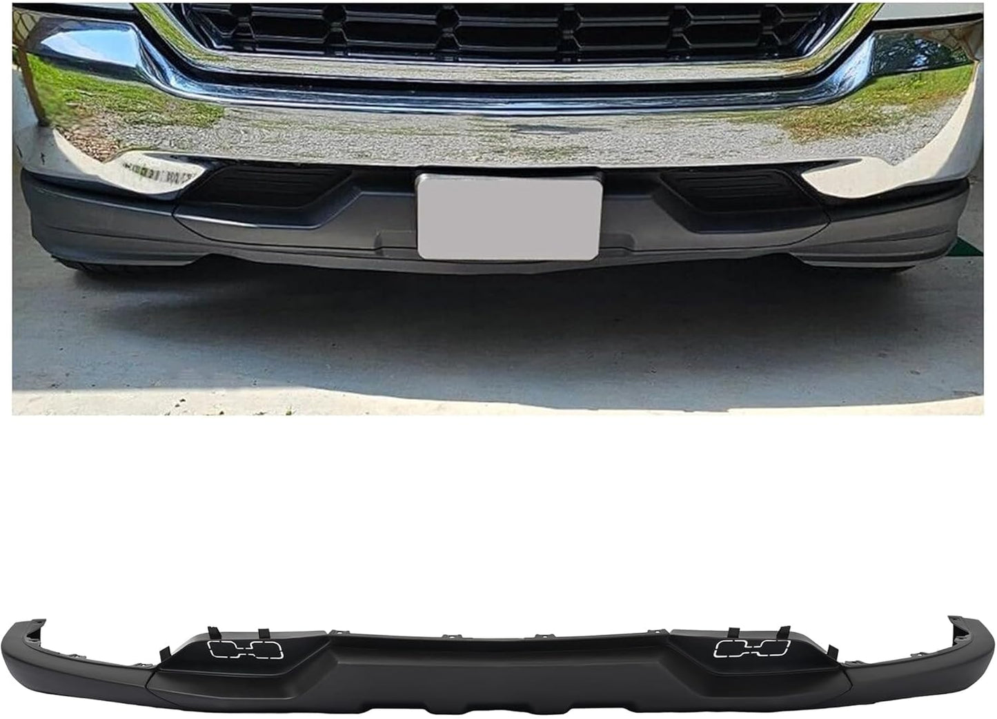 Front Bumper Lower Valance Compatible with 2016-2019 Chevrolet Chevy Silverado 1500 LD Replacement for 84029773, GM1015134C W/Tow Hooks Holes Air Dam Deflector PP Plastic Black LYAP-644S-1